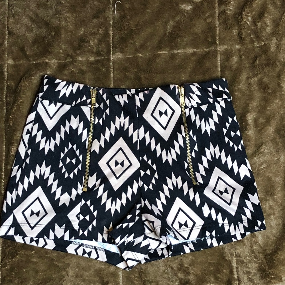 Tan & Black Aztec Pattern Shorts
